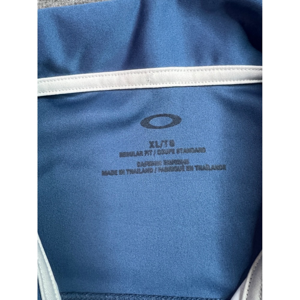Oakley Mens Blue Striped Colorblock Functional System Golf Polo Shirt XL 434039 - Picture 4 of 10